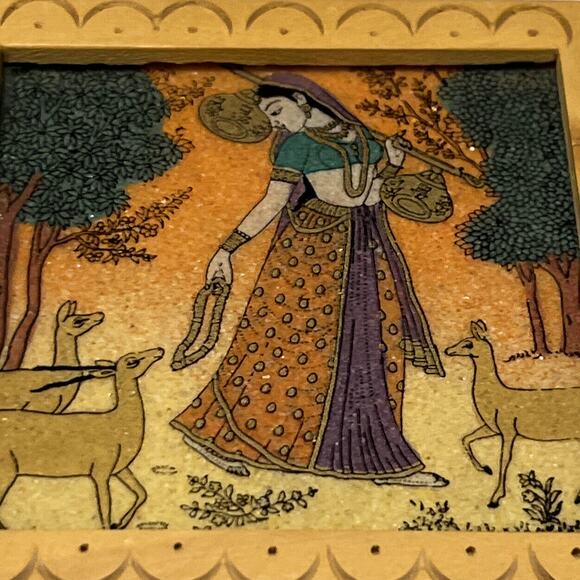 Gemstone Coasters From India Gem Stone & Wood Set Of 6 Hand Carved Set - Picture 7 of 7